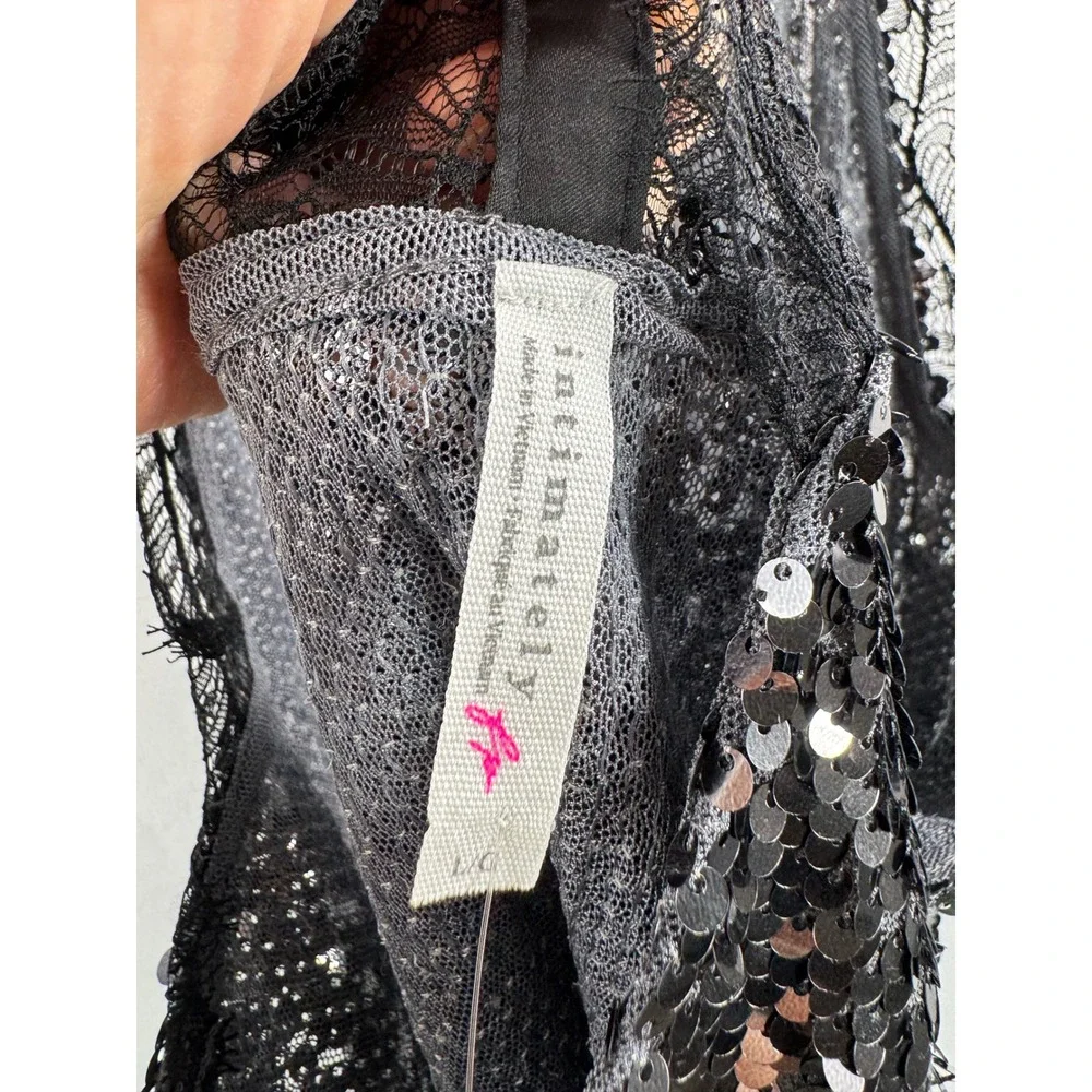 Intimately Free People take me away cami Sequin Halter Top lace whimsigoth‎ sz L